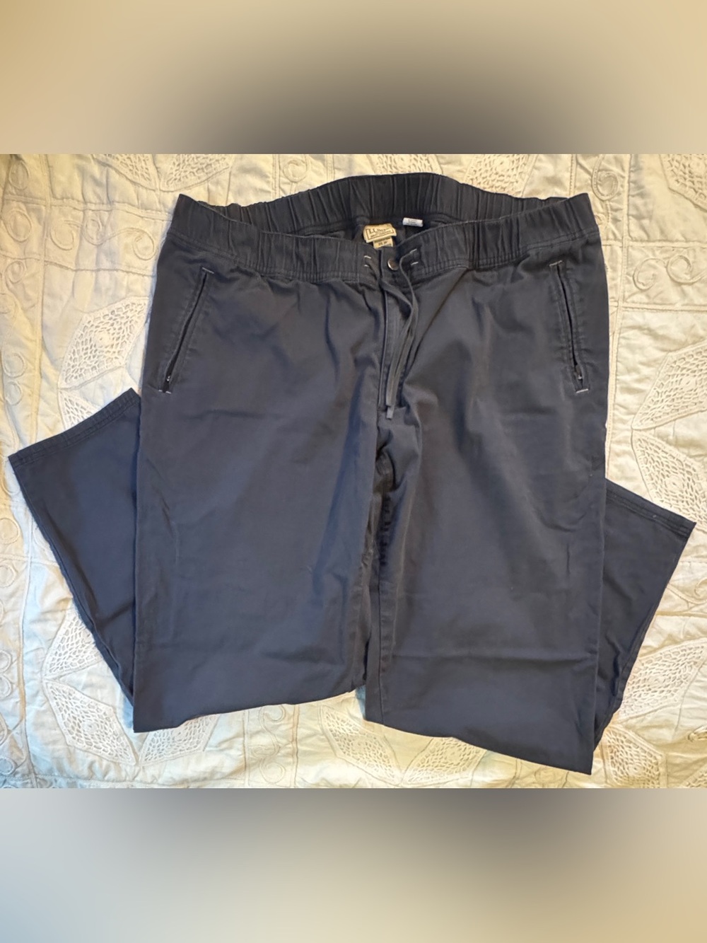 L.L. Bean Navy Drawstring Casual Pants